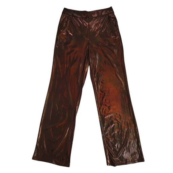 Sincerely Jules Metallic Brown Wide-Leg Pants Size S Womens. NWT. - Picture 1 of 7